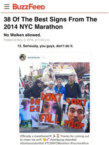 Buzzfeed: Best 2014 NYC Marathon signs.